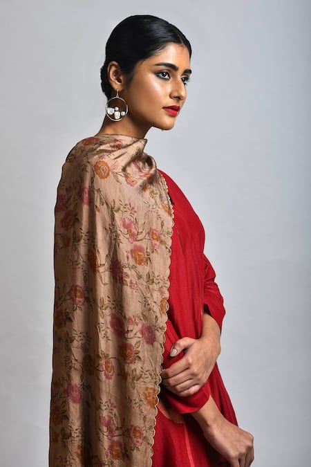 Shop Arte-Alter Gold Plated Pearl Bead Hoop Danglers at Aza Fashions Shop_Arte-Alter_Gold Plated Pearl Bead Hoop Danglers _at_Aza_Fashions