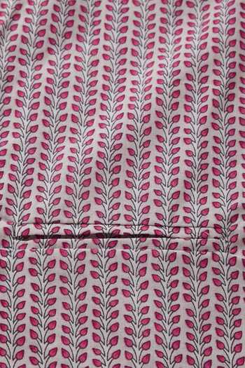 Amber Jaipur_Pink Cotton Printed Bundi And Kurta Set _at_Aza_Fashions