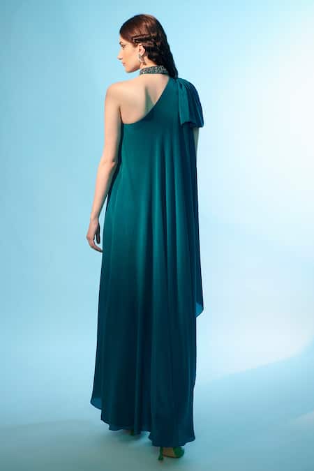 Anjali Kanwar One Shoulder Embellished Collar Kurta 