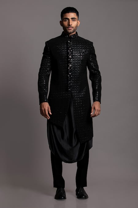 Jayesh Shah Sequins Embroidered Sherwani Set 