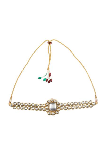 Shop_Aakarsha By Ajay_Gold Plated Pearls, Beads Kundan Stone Necklace Set_Online_at_Aza_Fashions