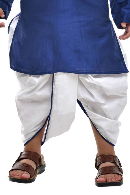 Buy APRICOTKIDS Blue , Satin Gota Patti Silk Kurta And Dhoti Pant Set Online at Aza Fashions Buy_APRICOTKIDS_Blue , Satin Gota Patti Silk Kurta And Dhoti Pant Set _Online_at_Aza_Fashions