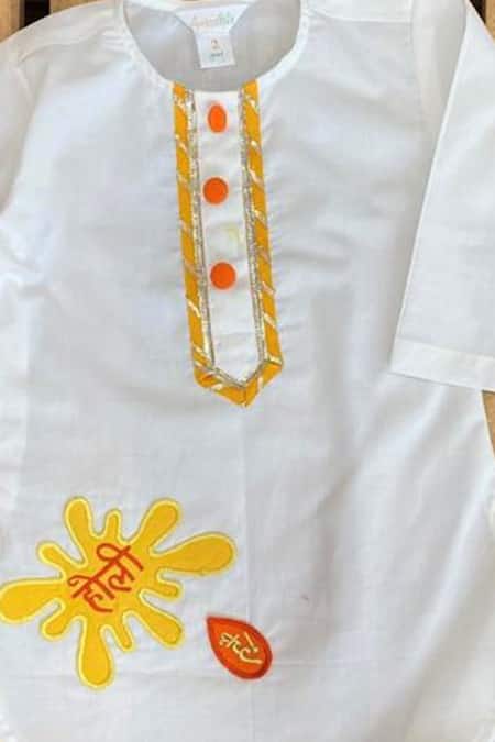 APRICOTKIDS Cotton Embroidered Kurta Set 