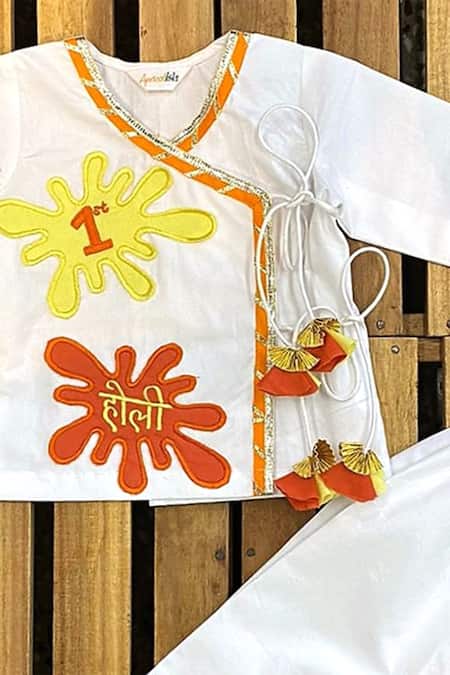 APRICOTKIDS Cotton Embroidered Kurta Set 