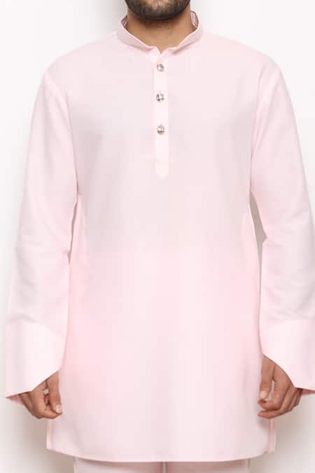 Arjuun Kilachand_Pink Cotton Kurta And Pant Set _Online_at_Aza_Fashions