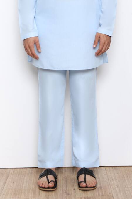 Buy_Arjuun Kilachand_Blue Cotton Kurta And Pant Set _Online_at_Aza_Fashions