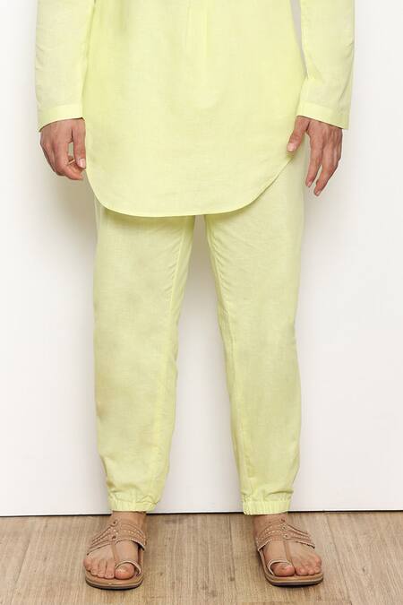 Buy_Arjuun Kilachand_Green Cotton Kurta And Pant Set _Online_at_Aza_Fashions