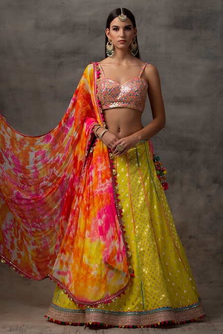 Yellow top with Red bottom Lehenga - Sri Kumaran Stores