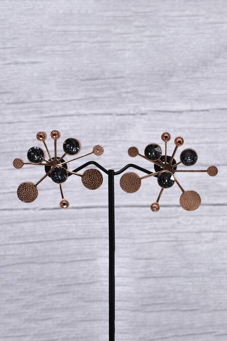 Buy_Arihant Rai Sinha_Gold Plated Swarovski Crystals Sea Star Stud Earrings_Online_at_Aza_Fashions