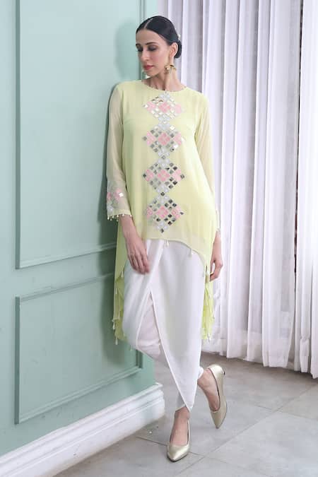 Seams Pret And Couture Alexa Asymmetric Kurta & Pant Set 