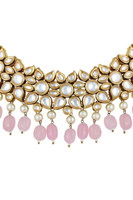 Shop Anayah Jewellery Gold Plated Kundan Alice Choker Set Online at Aza Fashions Shop_Anayah Jewellery_Gold Plated Kundan Alice Choker Set_Online_at_Aza_Fashions