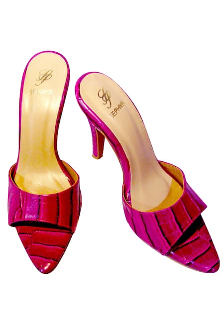 Sephyr Pink Embossed Snake Heels 