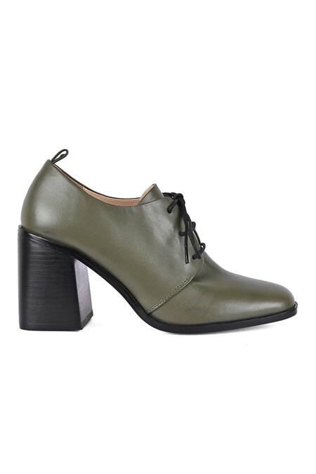 Buy Vanilla Moon Green Alisa Block Heel Ankle Boots Online at Aza Fashions Buy_Vanilla Moon_Green Alisa Block Heel Ankle Boots_Online_at_Aza_Fashions