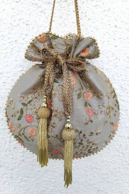 Amyra Floral Embroidered Potli Bag 