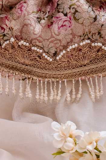 Buy_AMYRA_Pink Pearls, Fringe Elora Woven Potli _Online_at_Aza_Fashions