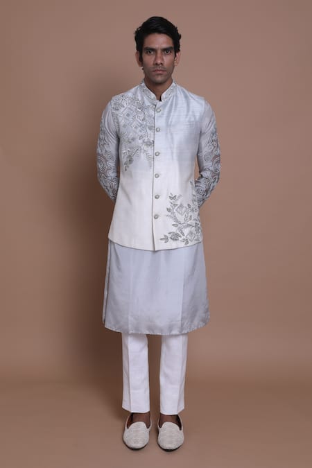 House of Armuse Raw Silk Bundi & Kurta Set 