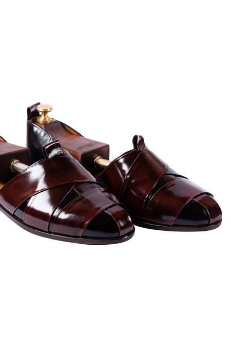 Shop_Artimen_Maroon Handcrafted Sandals _Online_at_Aza_Fashions