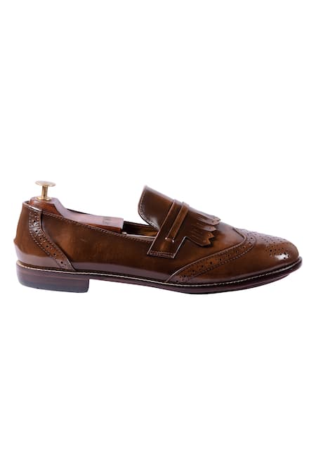 Artimen_Brown Brogue Kiltie Loafers _Online_at_Aza_Fashions