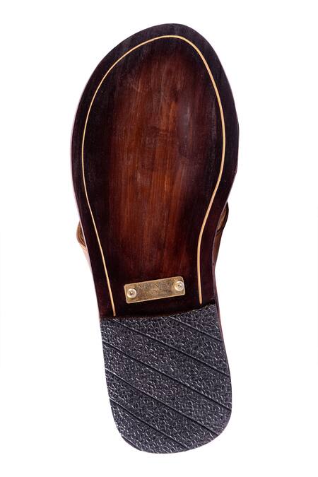 Buy_Artimen_Brown Handcrafted Leather Sandals _Online_at_Aza_Fashions