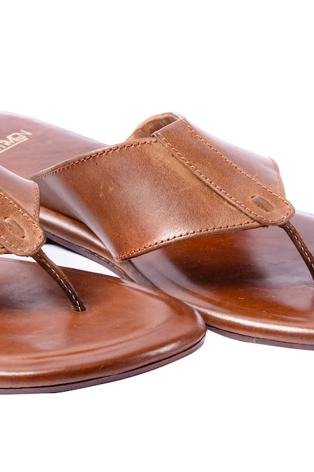 Shop_Artimen_Brown Handcrafted Leather Sandals _Online_at_Aza_Fashions