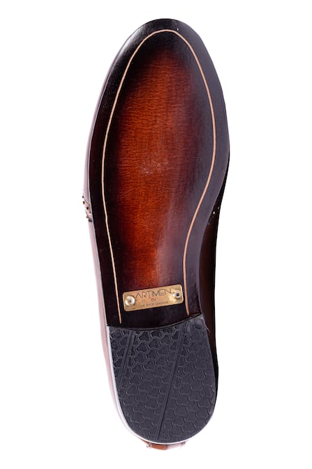 Buy_Artimen_Brown Handcrafted Kiltie Loafers _Online_at_Aza_Fashions