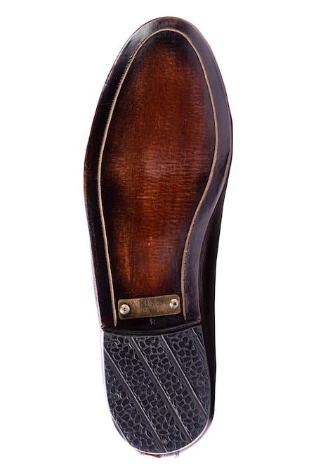 Buy_Artimen_Brown Handwoven Leather Loafers _Online_at_Aza_Fashions