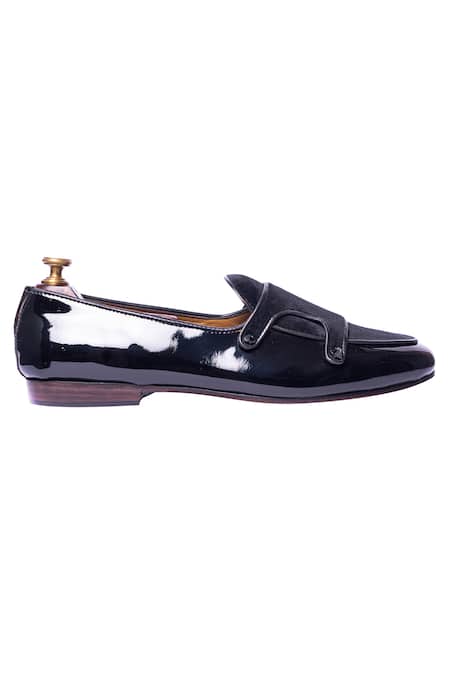 Artimen_Black Handcrafted Monk Strap Loafers _Online_at_Aza_Fashions