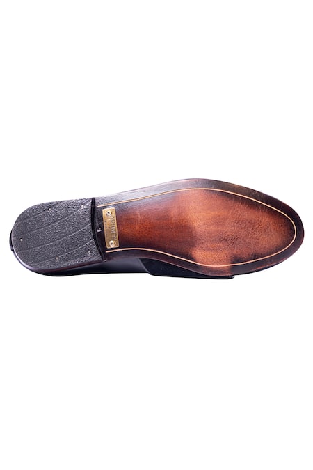 Buy_Artimen_Black Handcrafted Monk Strap Loafers _Online_at_Aza_Fashions