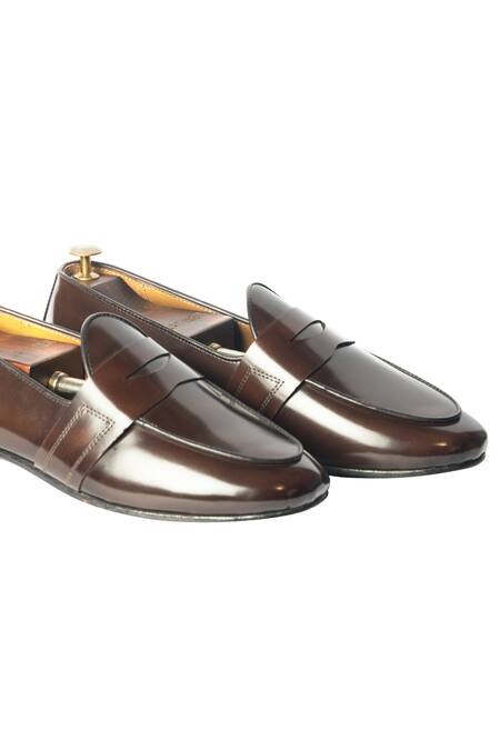 Artimen_Brown Handcrafted Penny Loafers _Online_at_Aza_Fashions