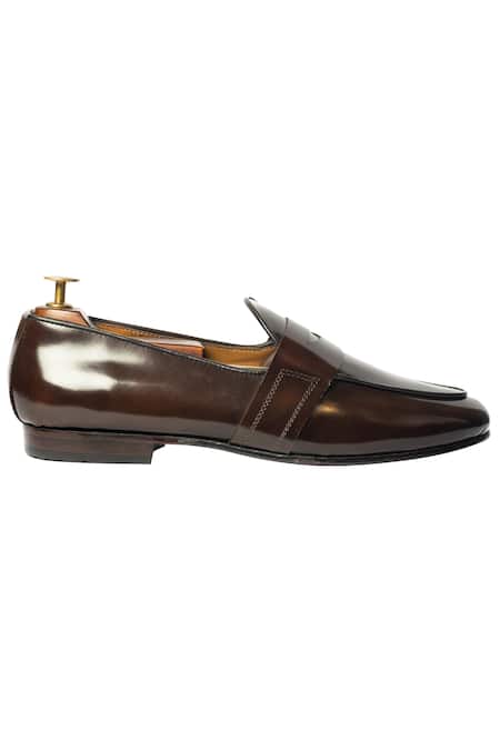 Buy_Artimen_Brown Handcrafted Penny Loafers _Online_at_Aza_Fashions