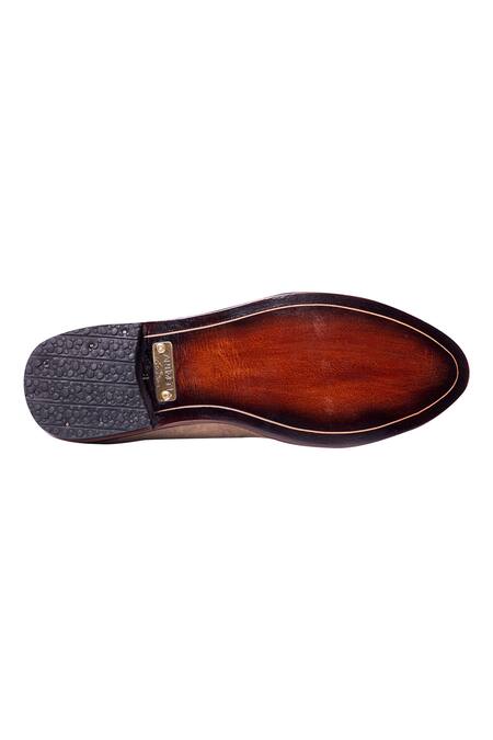 Buy_Artimen_Beige Handcrafted Suded Horsebit Loafers _Online_at_Aza_Fashions