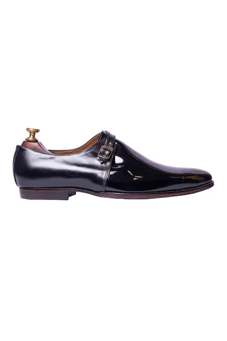 Artimen Black Handcrafted Single Monk Shoes Online at Aza Fashions Artimen_Black Handcrafted Single Monk Shoes _Online_at_Aza_Fashions