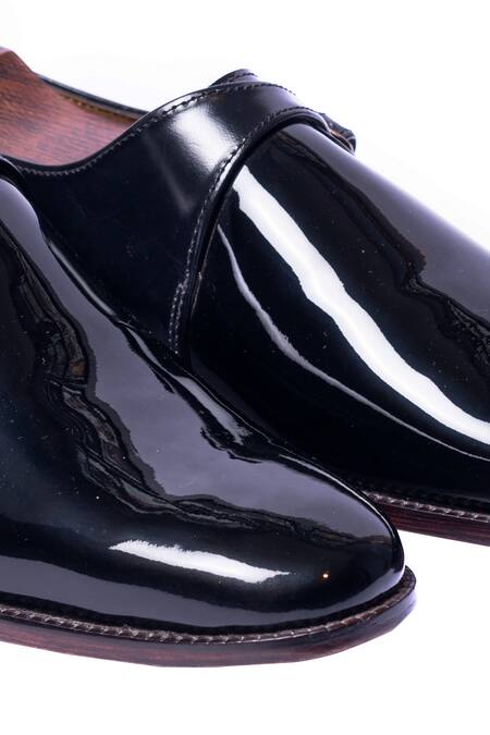 Shop Artimen Black Handcrafted Single Monk Shoes Online at Aza Fashions Shop_Artimen_Black Handcrafted Single Monk Shoes _Online_at_Aza_Fashions