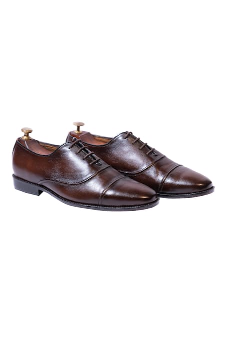 Artimen Brown Hand Painted Oxfords