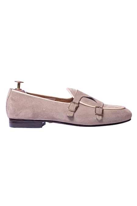 Artimen_Beige Handcrafted Double Monk Loafers _Online_at_Aza_Fashions