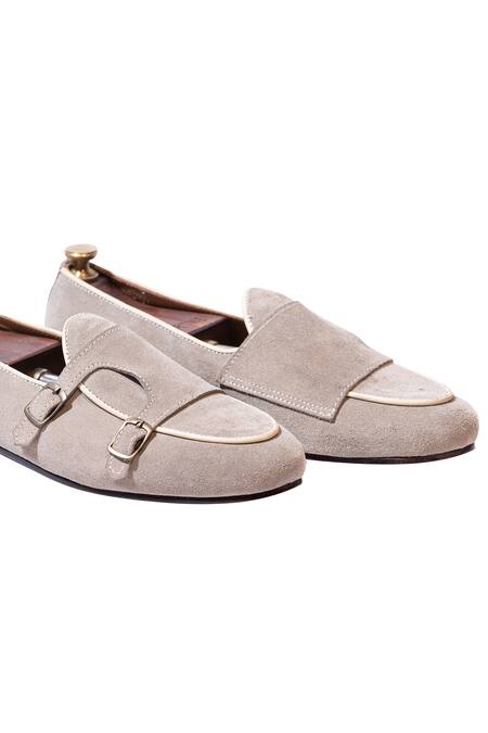 Shop_Artimen_Beige Handcrafted Double Monk Loafers _Online_at_Aza_Fashions
