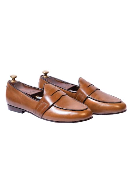 Artimen Brown Handcrafted Penny Loafers