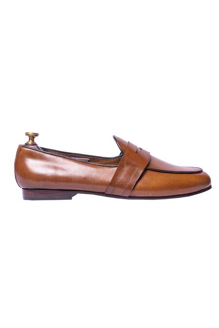 Artimen_Brown Handcrafted Penny Loafers _Online_at_Aza_Fashions
