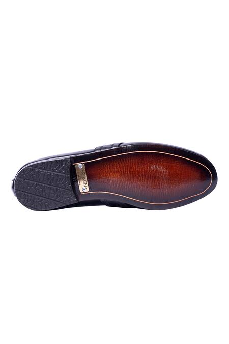 Buy Artimen Black Handcrafted Crocodile Penny Loafers Online at Aza Fashions Buy_Artimen_Black Handcrafted Crocodile Penny Loafers _Online_at_Aza_Fashions