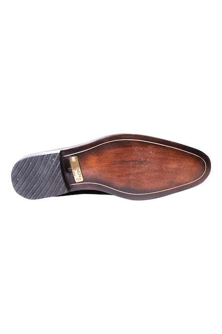 Buy_Artimen_Black Handcrafted Bow Loafers  _Online_at_Aza_Fashions