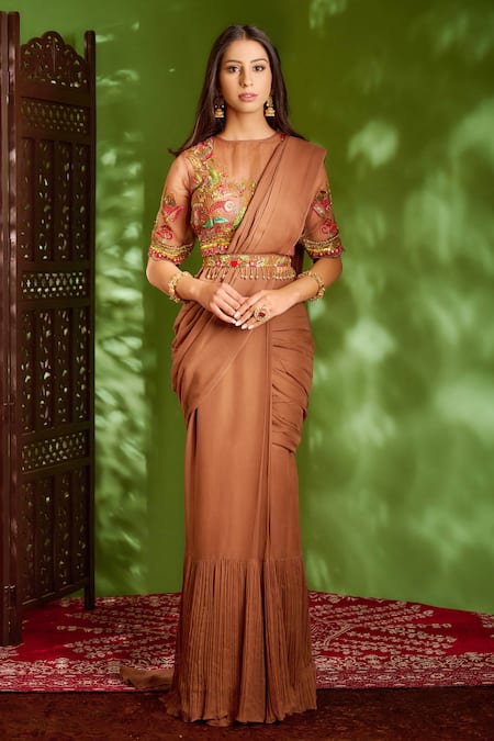 Brown - Ethnic Blouses: Buy Indian Saree Blouse Designs from Largest Range  Online