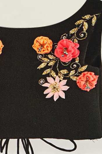 Pinkcow designs pvt ltd_Red Net Embroidery, Fabric Flowers 3d Floral Lehenga Set _at_Aza_Fashions