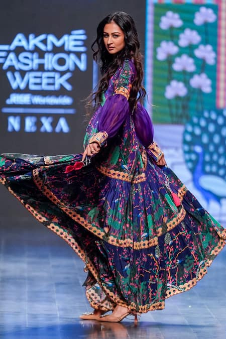 Limerick By Abirr N' Nanki Amberg Floral Pattern Tiered Dress 