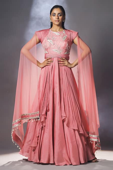 Isha Gupta Tayal Layered Pleated Anarkali & Dupatta 