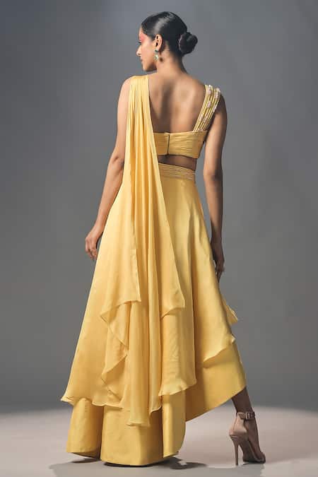 ISHA GUPTA TAYAL Wrap Skirt With Draped Top 