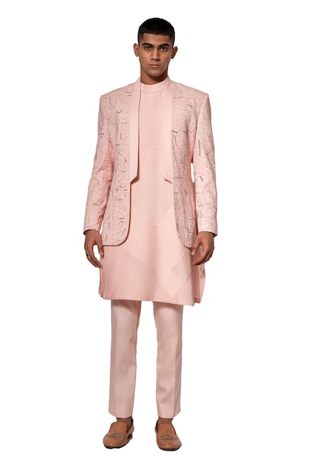 Amaare Textured Bandhgala & Jacket Set 