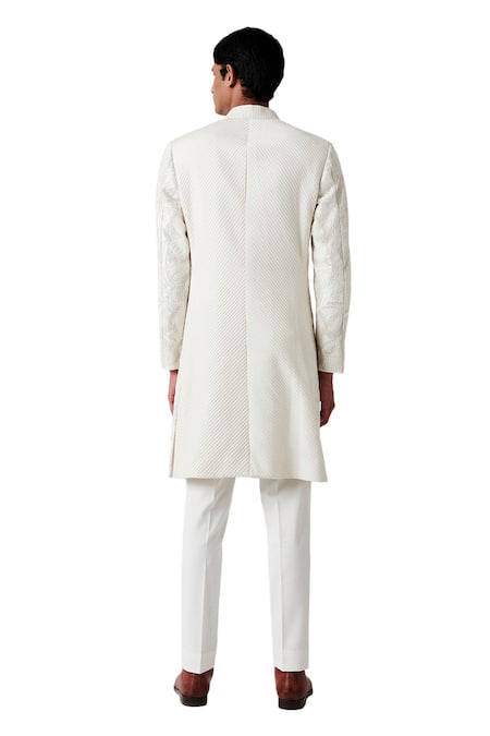Shop Amaare White Wool Blend Embroidered Sherwani Set at Aza Fashions Shop_Amaare_White Wool Blend Embroidered Sherwani Set _at_Aza_Fashions