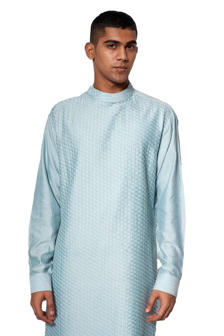 Amaare Blue Cotton Silk Embroidered Kurta Set Online at Aza Fashions Amaare_Blue Cotton Silk Embroidered Kurta Set _Online_at_Aza_Fashions