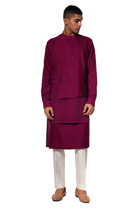 Shop Amaare Pink Cotton Silk Pintuck Kurta Set at Aza Fashions Shop_Amaare_Pink Cotton Silk Pintuck Kurta Set _at_Aza_Fashions