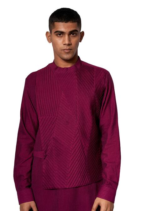 Amaare Pink Cotton Silk Pintuck Kurta Set Online at Aza Fashions Amaare_Pink Cotton Silk Pintuck Kurta Set _Online_at_Aza_Fashions